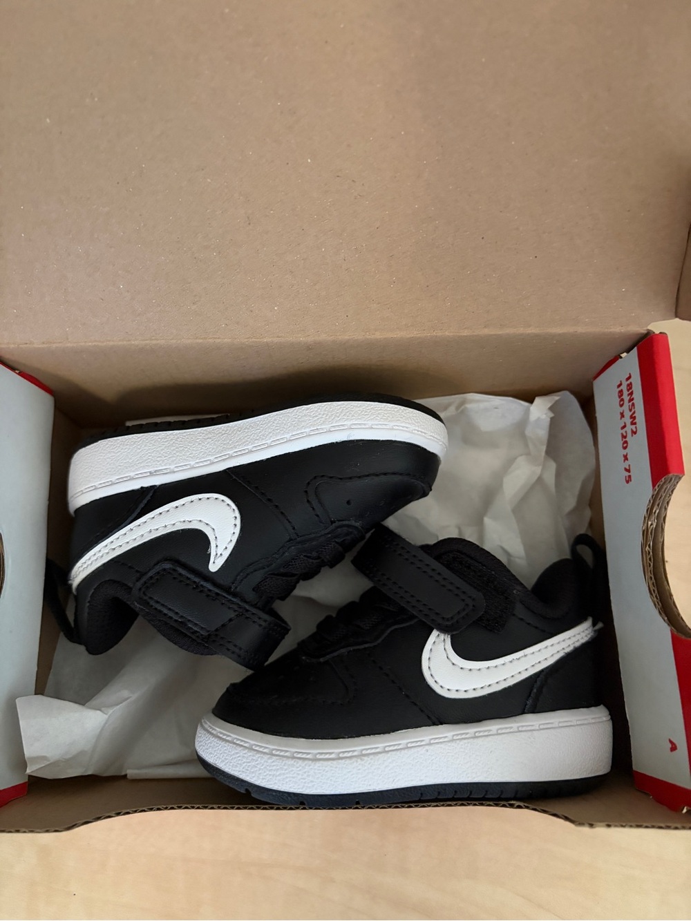 Nike Black and White baby Hook-and-Loop Sneakers